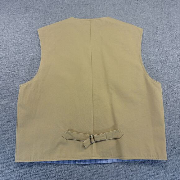 Frontier Classics Double-Breasted Vest Men's XL Tan Lined Canvas Eight Button - Picture 2 of 9